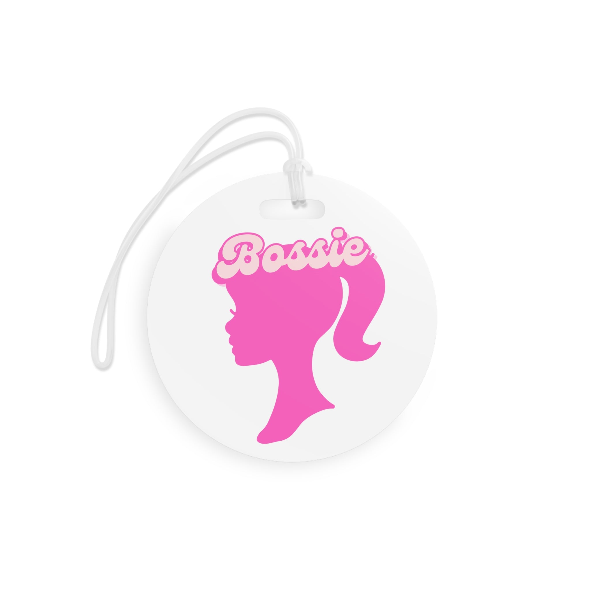  Bossie (Barbie Image) Funny Luggage Tag in white, Barbie Bag Tag, Funny Travel Lover Gift, Gift For Her AccessoriesRoundOnesize