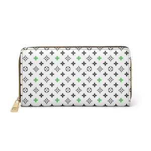 B+A Design in Green Women's Wallet, Zipper Pouch, Coin Purse, Zippered Wallet, Cute Purse