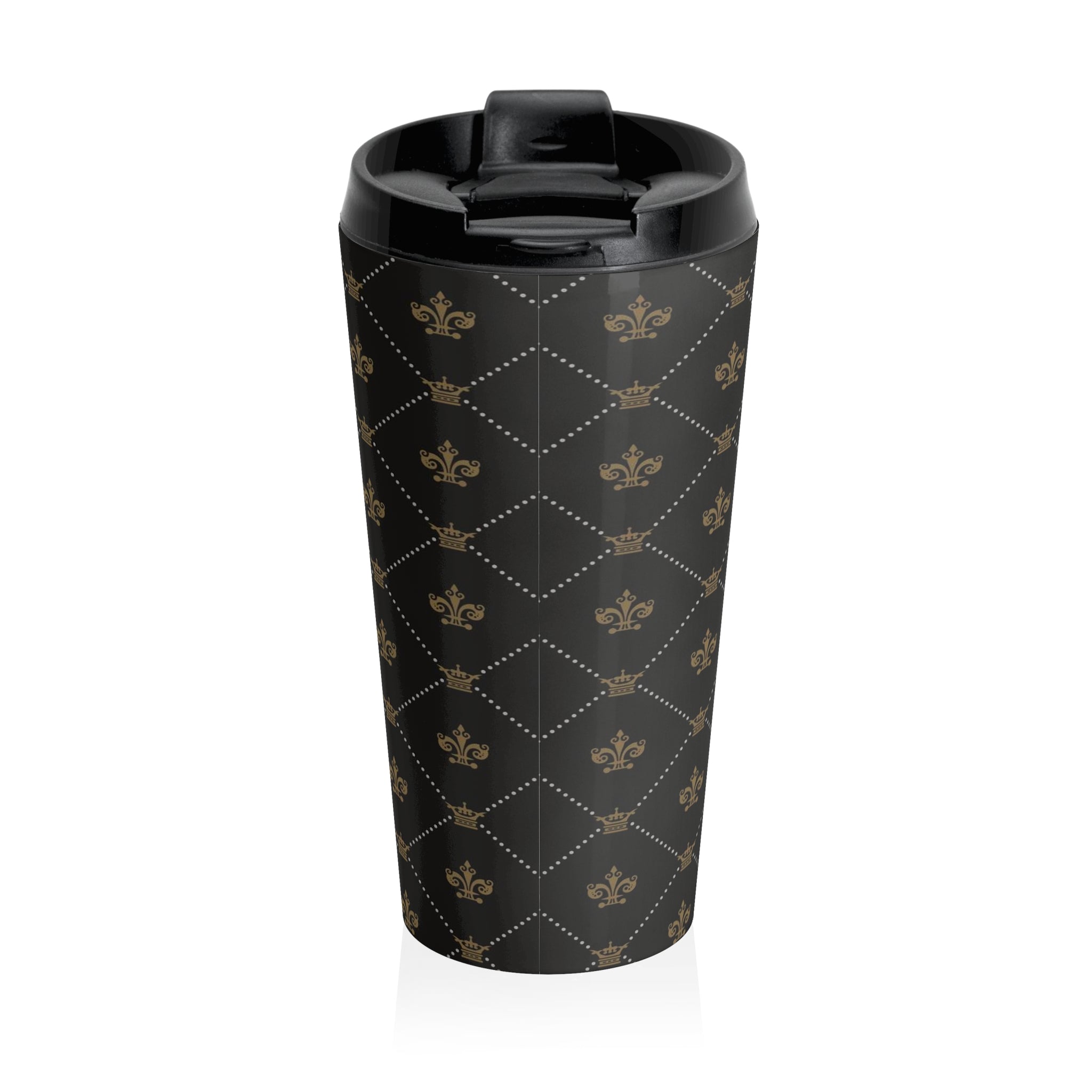 Pass Me My Crown Insulated Stainless Steel Travel Mug, 15oz Patterned Coffee Cup, Cute Travel Mug, Stainless Steel Cup Mug