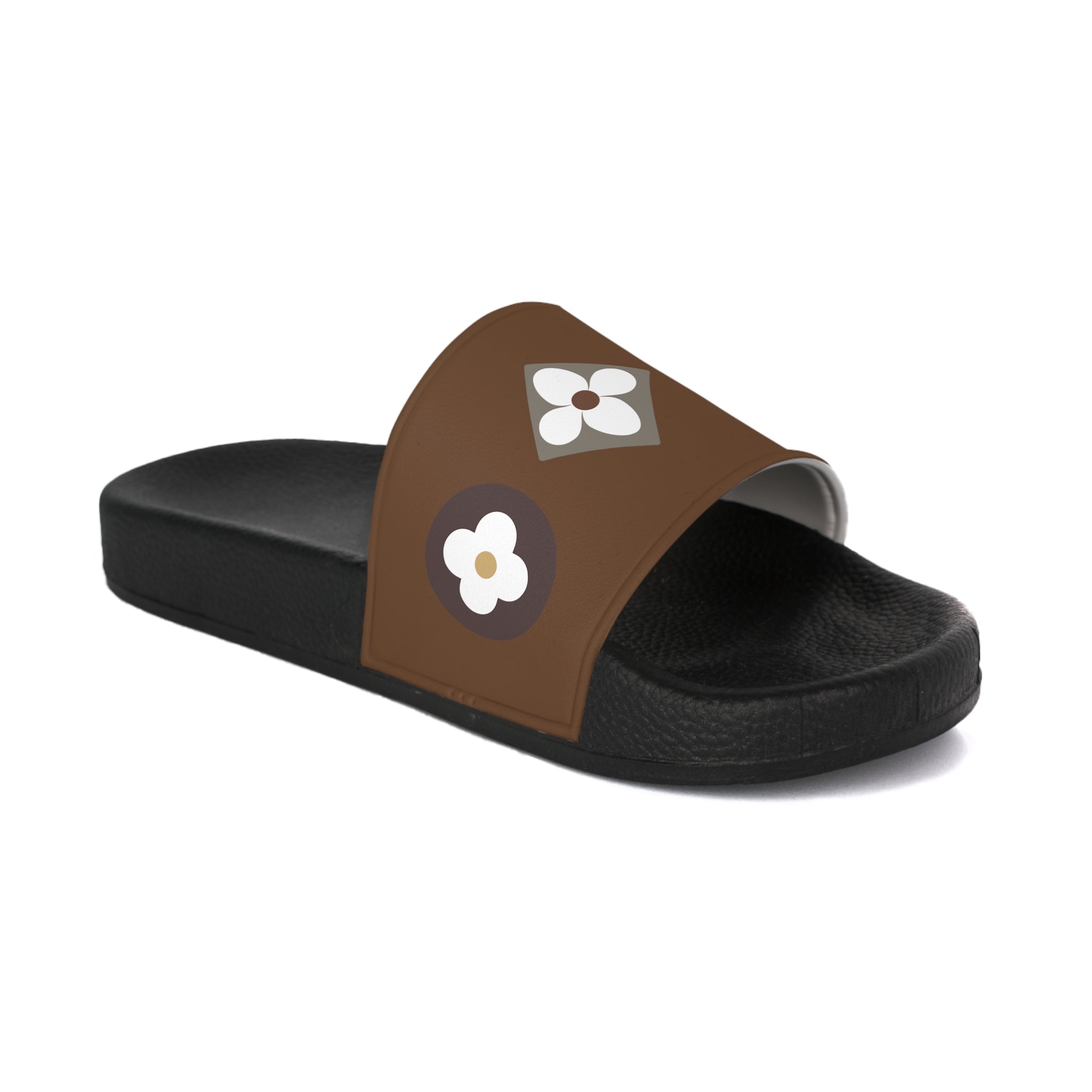  Casual Wear Collection Trilogy of Icons in Brown Women's Slide Sandals, Slide Sandals for Women, Plaid Slip Ons Sandals