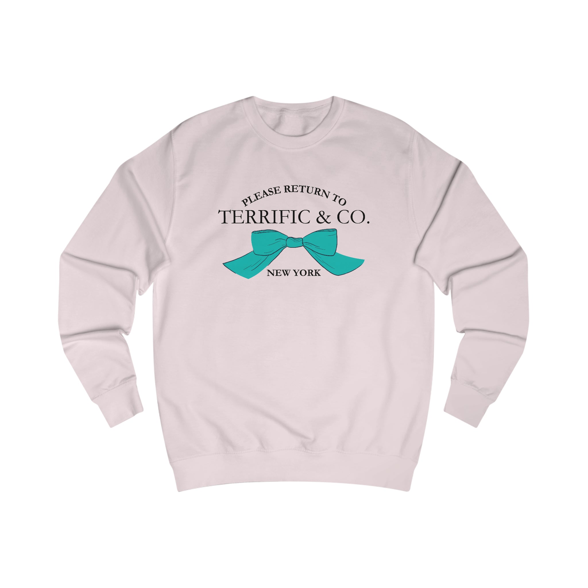 Please Return To Terrific and Co. (Bow) Designer inspired Relaxed Fit Unisex Sweatshirt Sweatshirt Baby-Pink-2XL The Middle Aged Groove