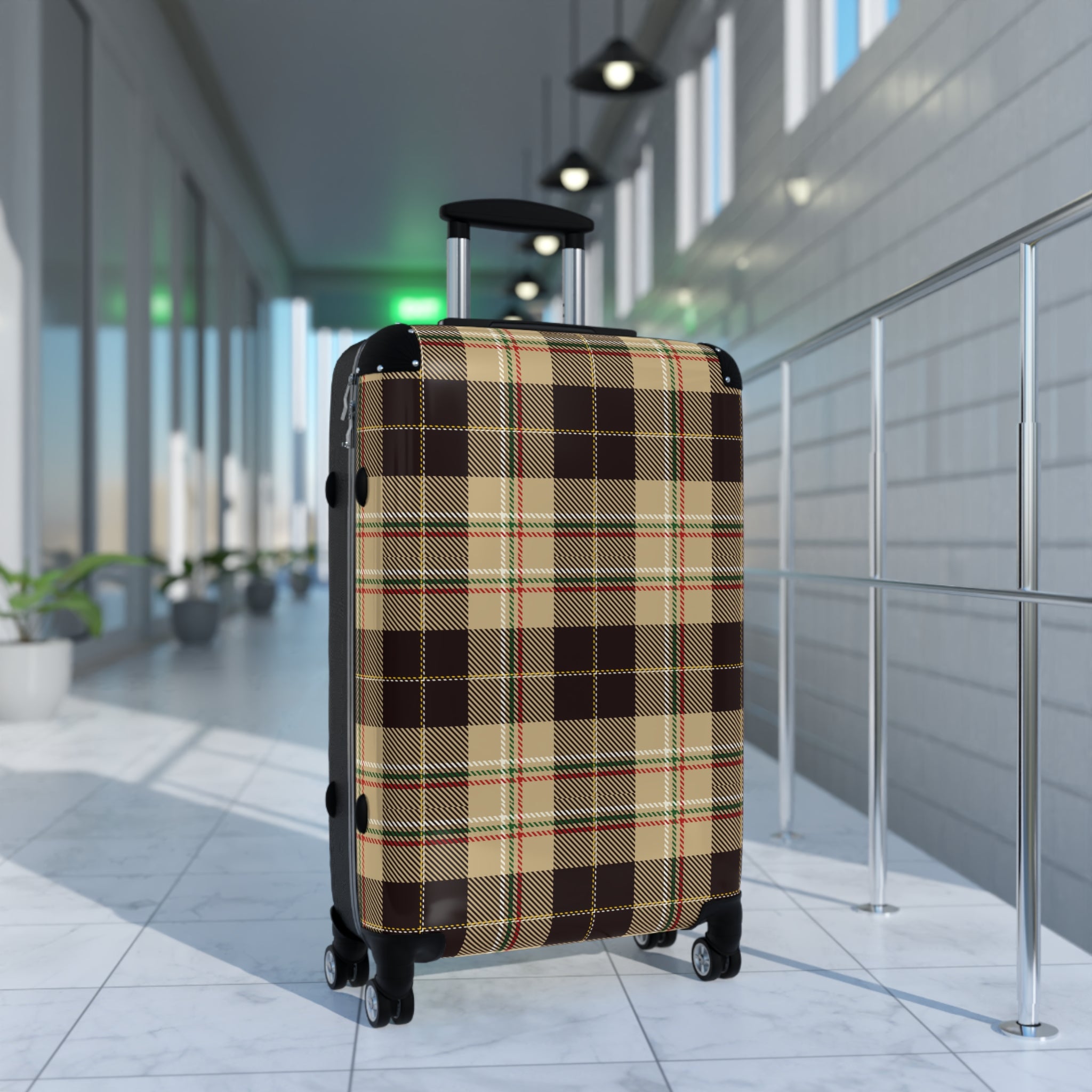 Abby Travel Collection Brown PlaidSuitcase, Hard Shell Luggage, Rolling Suitcase for Travel, Carry On Bag Bags  The Middle Aged Groove