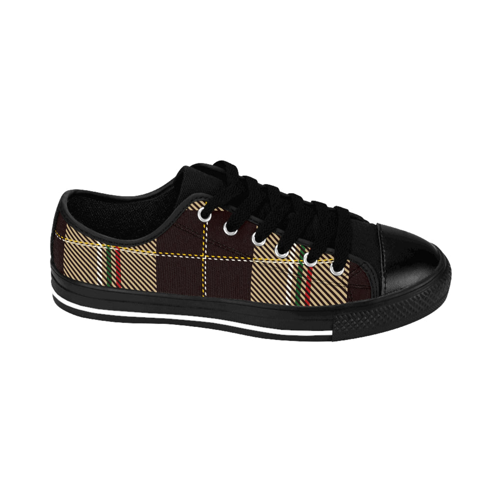 Designer Collection in Plaid (Dark Brown) Women's Low Top Canvas Shoes Shoes US-6-Black-sole The Middle Aged Groove
