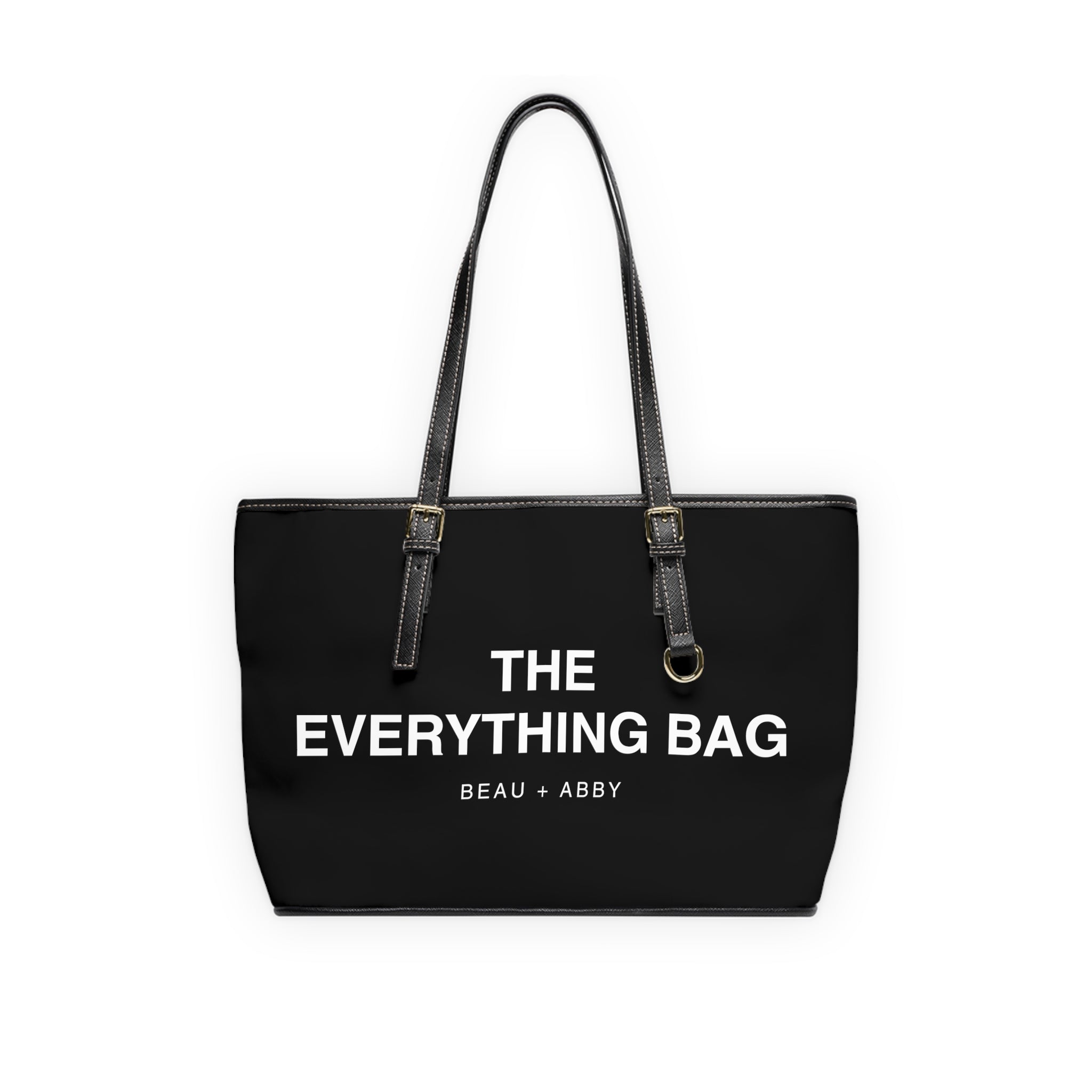 Casual Wear Accessories "Everything Bag" PU Leather Shoulder Bag in Black, Tote Bag, Weekend Tote, Gift For Her