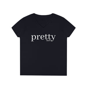 PRETTY smart Women's V Neck T-shirt, Cute Graphic Tee
