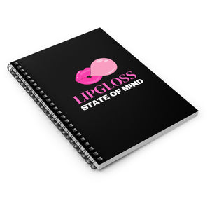 Lipgloss State Of Mind (Pink Bubblegum) Spiral Notebook, Beauty Business Journal, Boss Babe Notebook