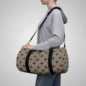  Abby Beige Ace of Spades (Small Pattern) Duffel Bag, Travel and Overnight Bag Bags