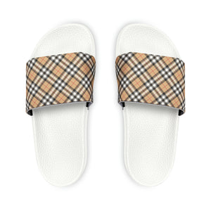 Children's Wear Collection in Plaid Red Stripe Slide Sandals Youth PU Slide Sandals, Kids Sandals, Children Summer Slides Kids Sandals White-US-5 The Middle Aged Groove