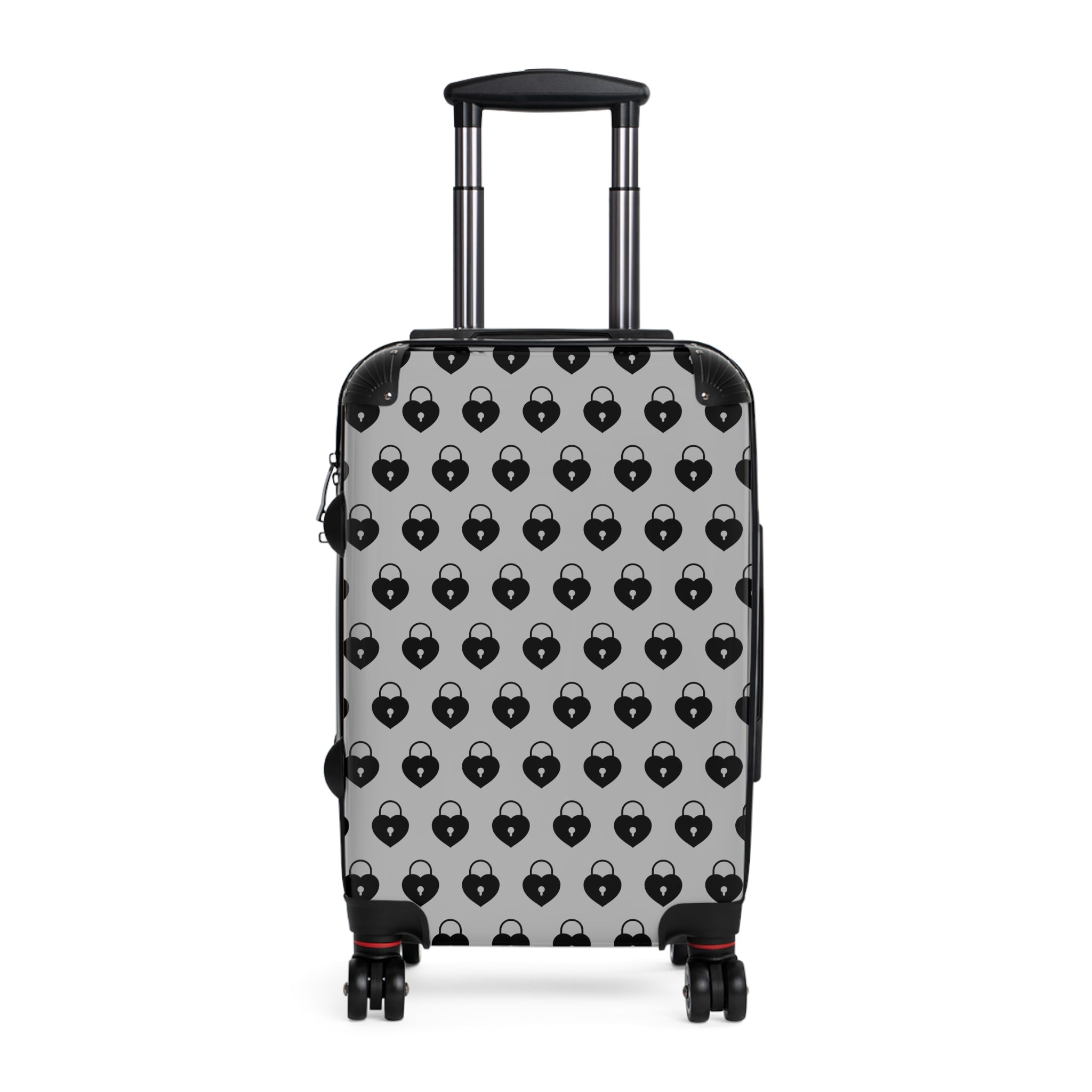 Abby Travel Collection Terrific and Co. (Lock Pattern) Grey Suitcase, Hard Shell Luggage, Rolling Suitcase for Travel, Carry On Bag Bags Small-Black The Middle Aged Groove