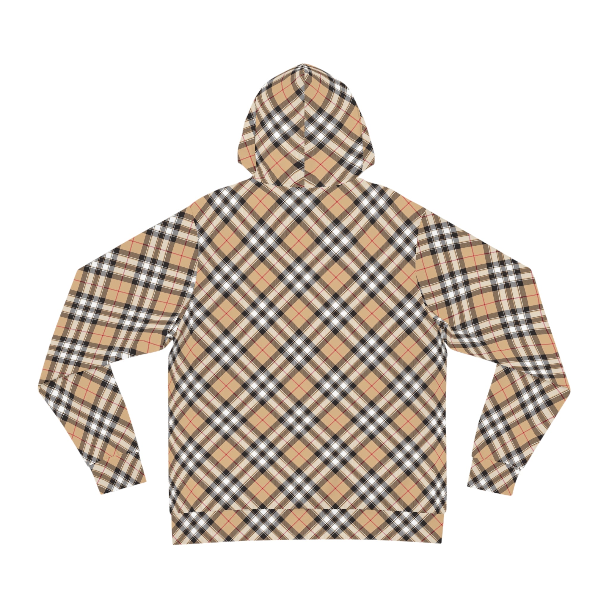Groove Collection in Plaid (Red Line) Small Print Unisex Pullover Fashion Hoodie