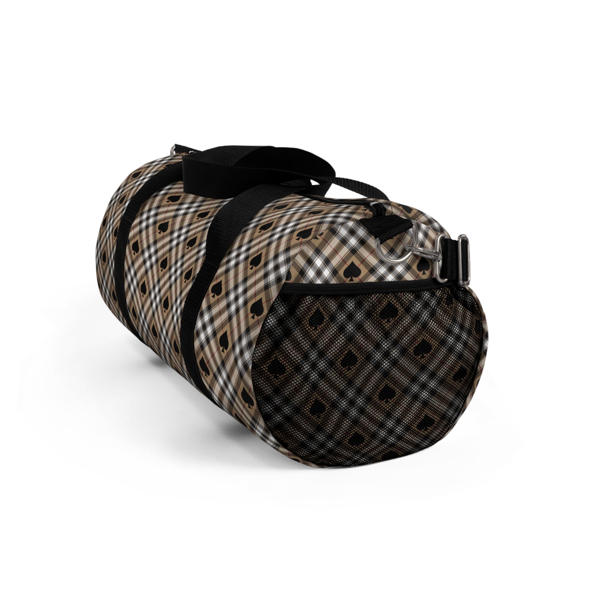  Abby Beige Ace of Spades (Small Pattern) Duffel Bag, Travel and Overnight Bag Bags