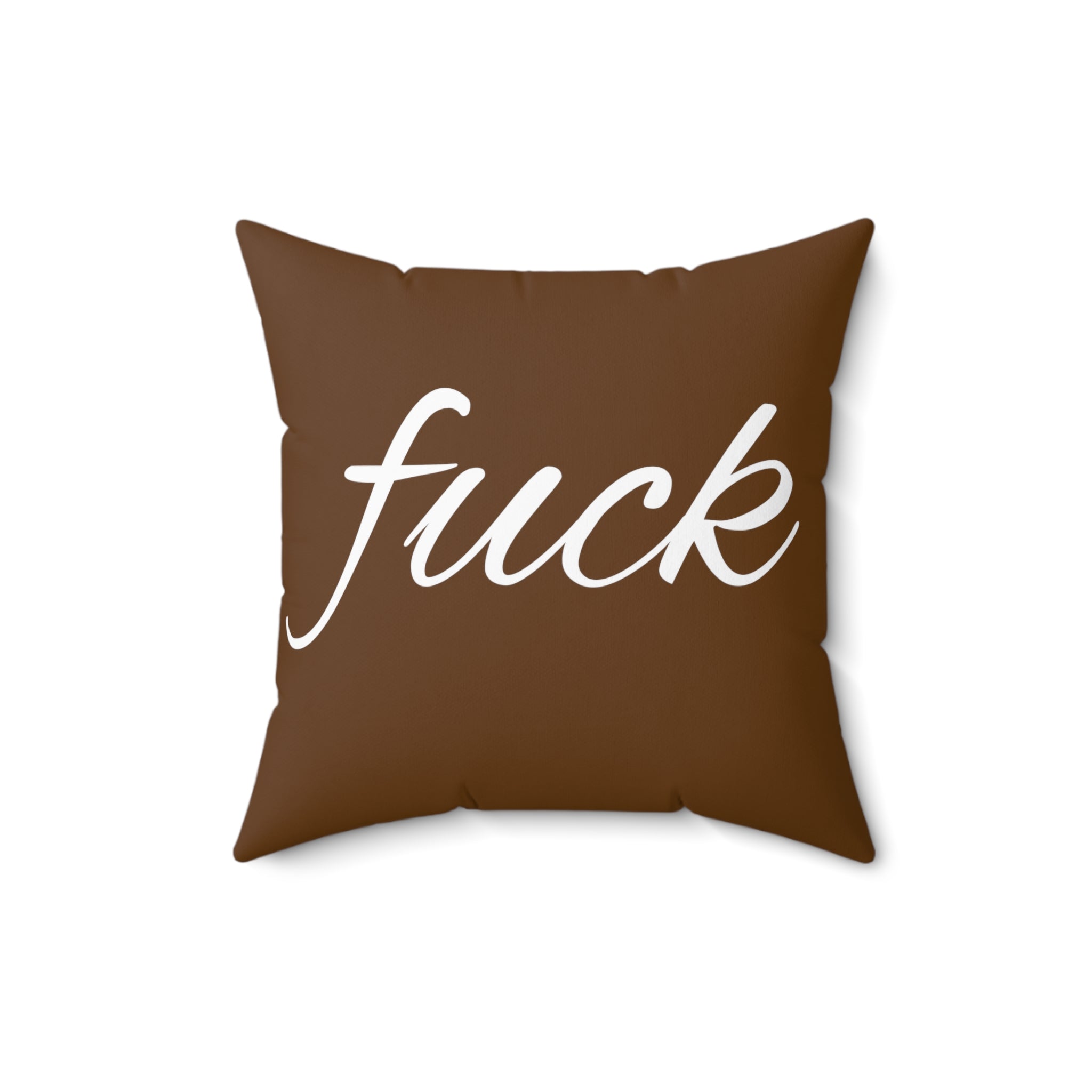  FUCK (Brown) Spun Polyester Square Pillow, Graphic Pillow, Home Decor Home Decor16×16