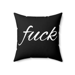  FUCK (Black) Spun Polyester Square Pillow, Graphic Pillow, Home Decor Home Decor