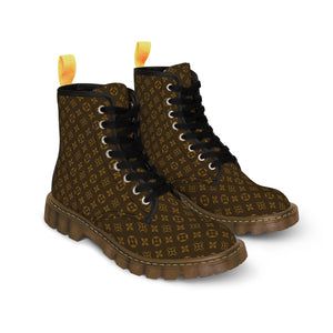  Women's Casual Wear Collection in Brown Icon Design Canvas Boots, Pattern Women's Boots Boots