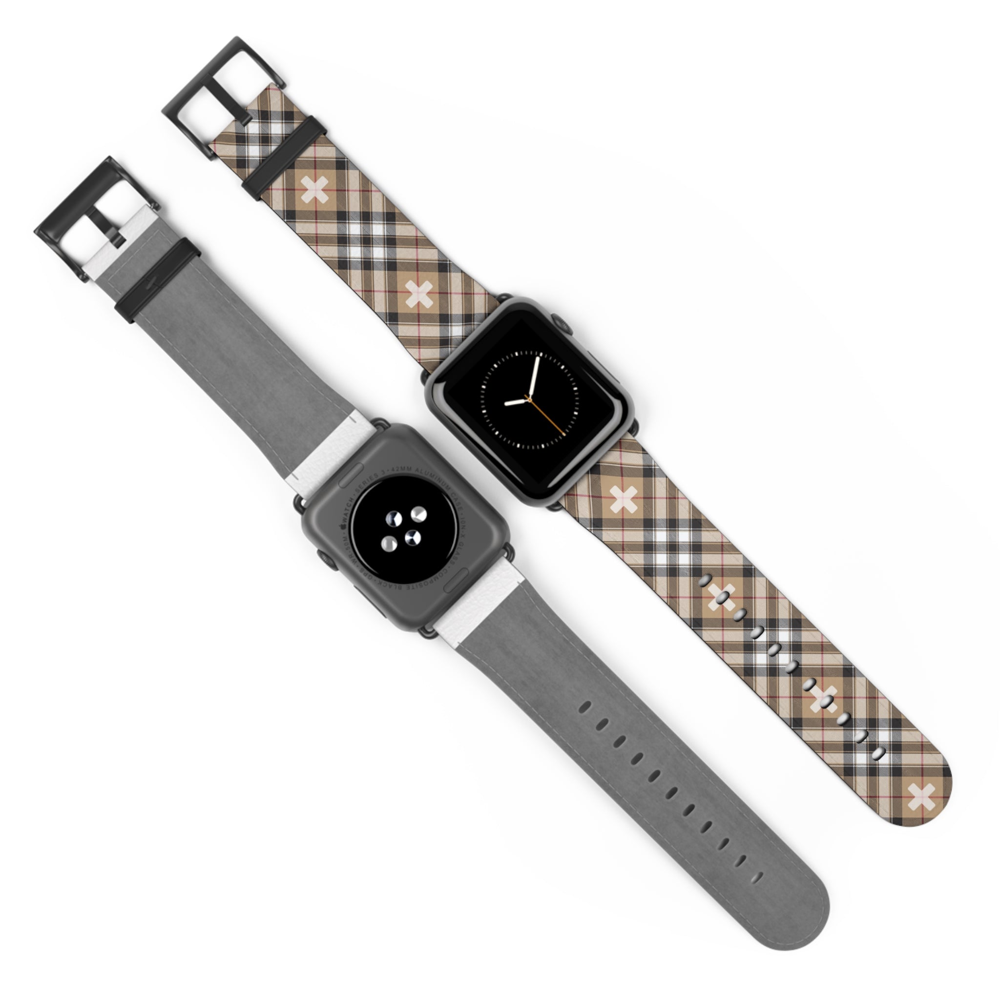Abby Beige Plaid "Plus Sign" Watch Band for Apple Watch