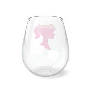 Bossie (Barbie) Funny Stemless Wine Glass 11.75 oz, Wine Glass, Gift for her, Wine Lover Glass