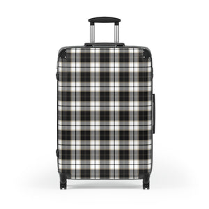 Abby Travel Collection Black and White Plaid Suitcase, Hard Shell Luggage, Rolling Suitcase for Travel, Carry On Bag Bags Large-Black The Middle Aged Groove