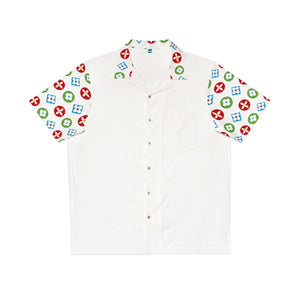  Groove Collection Trilogy of Icons Solid Block (Red, Green, Blue) White Unisex Gender Neutral Button Up Shirt, Hawaiian Shirt Men's Shirts5XLWhite