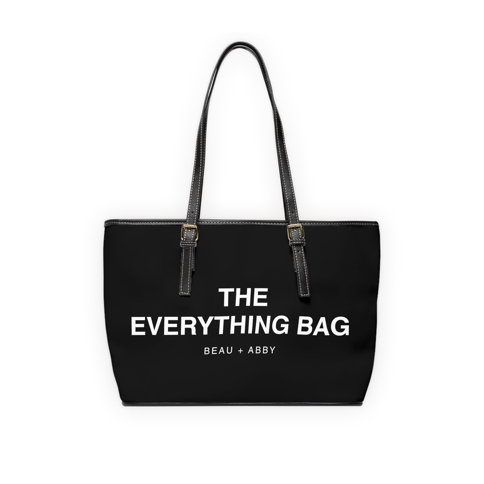 Casual Wear Accessories "Everything Bag" PU Leather Shoulder Bag in Black, Tote Bag, Weekend Tote, Gift For Her