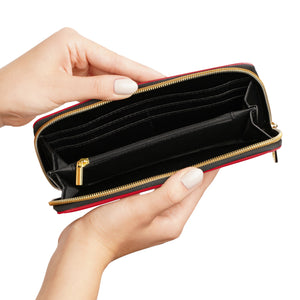 Black Dripping Paint Design Women's Wallet, Zipper Pouch, Coin Purse, Zippered Wallet, Cute Purse