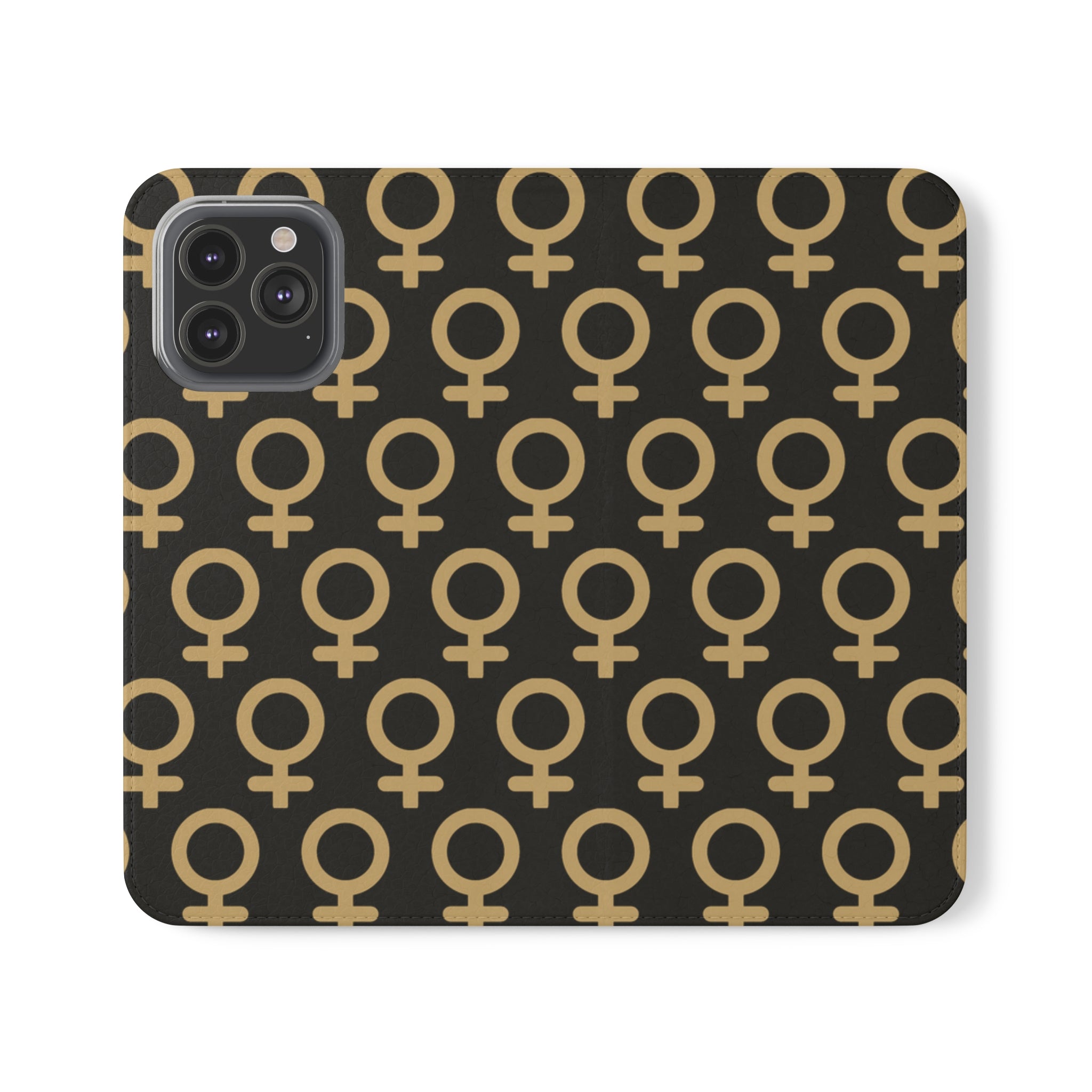 THE FUTURE IS FEMALE (Gold symbol) Feminist Flip Case Phone Case Phone Case iPhone-13-Pro-Max The Middle Aged Groove