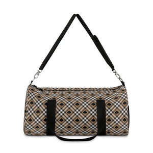  Abby Beige Ace of Spades (Small Pattern) Duffel Bag, Travel and Overnight Bag BagsLarge