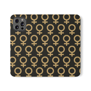 THE FUTURE IS FEMALE (Gold symbol) Feminist Flip Case Phone Case Phone Case iPhone-12-Pro-Max The Middle Aged Groove