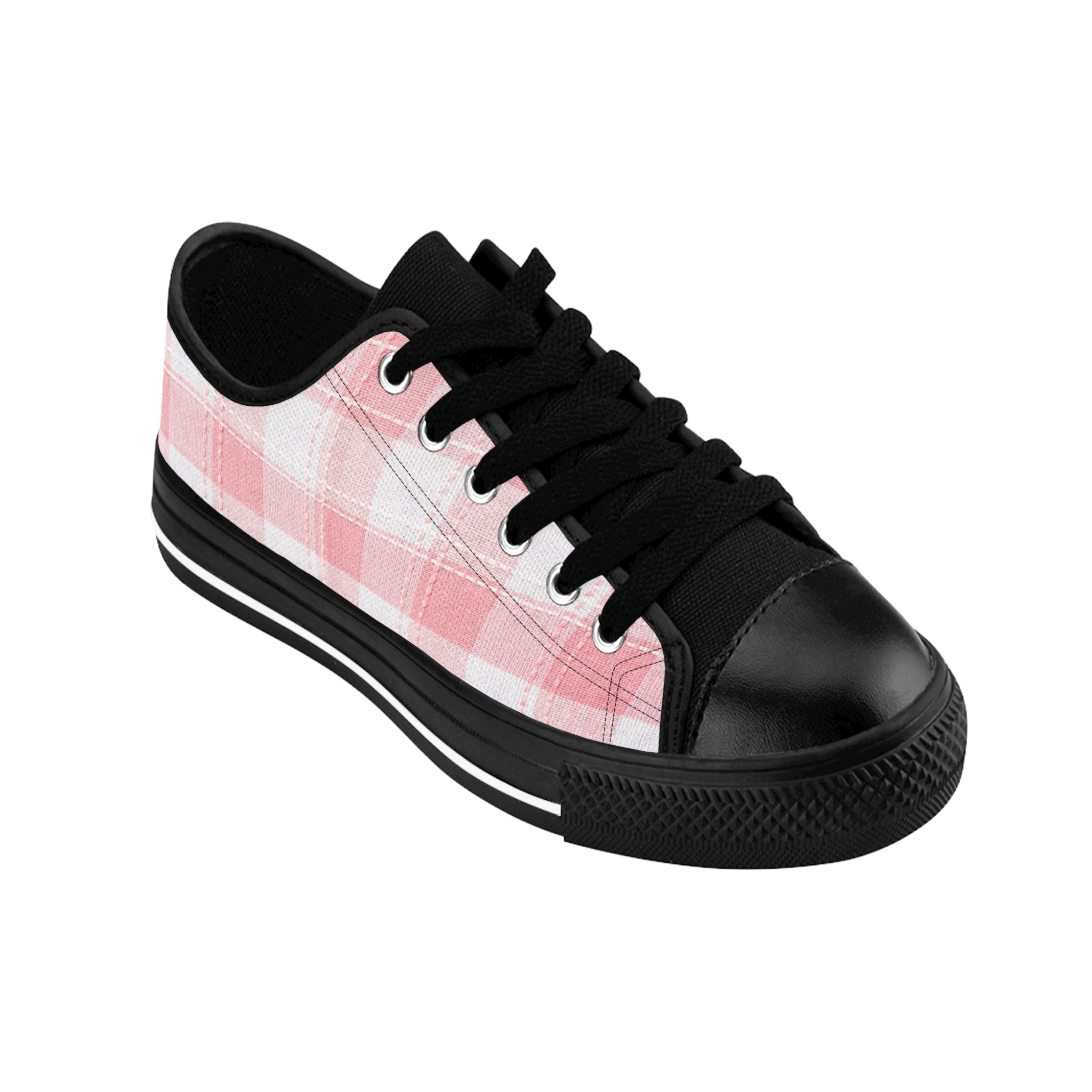 Designer Collection in Plaid (Pink) Women's Low Top Canvas Shoes Shoes  The Middle Aged Groove