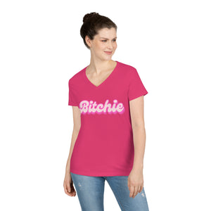 Bitchie (Barbie) Funny Women's V Neck T-shirt, Cute Graphic Tee