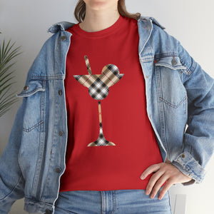Groove Collection Red Stripe Plaid (Cocktail) Unisex Relaxed Fit Heavy Cotton Tee