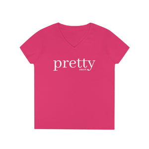 PRETTY smart Women's V Neck T-shirt, Cute Graphic Tee