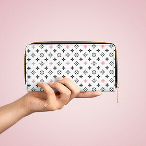 B+A Design with Pink Women's Wallet, Zipper Pouch, Coin Purse, Zippered Wallet, Cute Purse