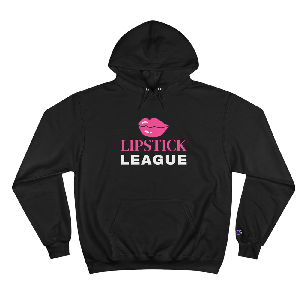 Lipstick League (Pink Lips) Relaxed Fit Champion Hoodie, Boss Babe Hoodie, Beauty Biz Hoodie Black-2XL The Middle Aged Groove