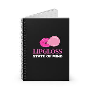 Lipgloss State Of Mind (Pink Bubblegum) Spiral Notebook, Beauty Business Journal, Boss Babe Notebook