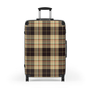 Abby Travel Collection Brown PlaidSuitcase, Hard Shell Luggage, Rolling Suitcase for Travel, Carry On Bag Bags Large-Black The Middle Aged Groove