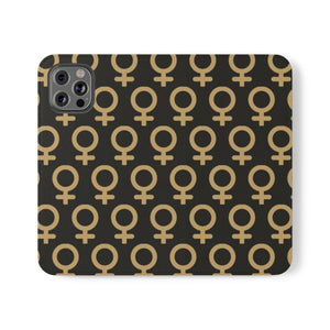 THE FUTURE IS FEMALE (Gold symbol) Feminist Flip Case Phone Case Phone Case iPhone-12-Pro The Middle Aged Groove