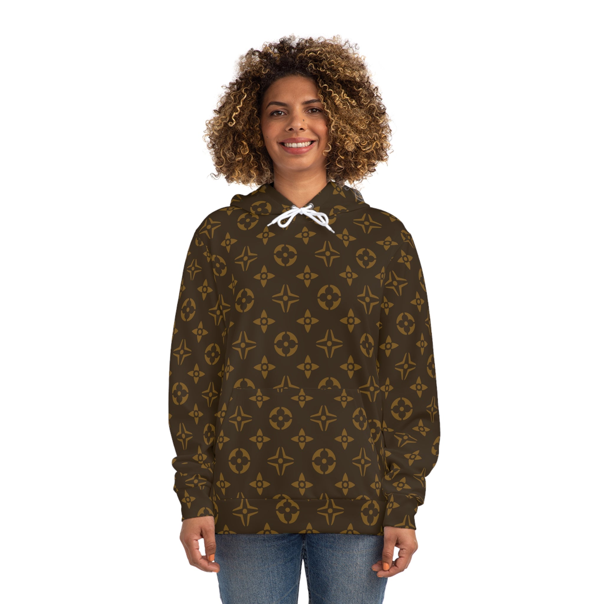  Abby Pattern Icons in Brown Unisex Fashion Hoodie, Hooded Sweater, Streetwear Hooded Sweatshirt Hoodie