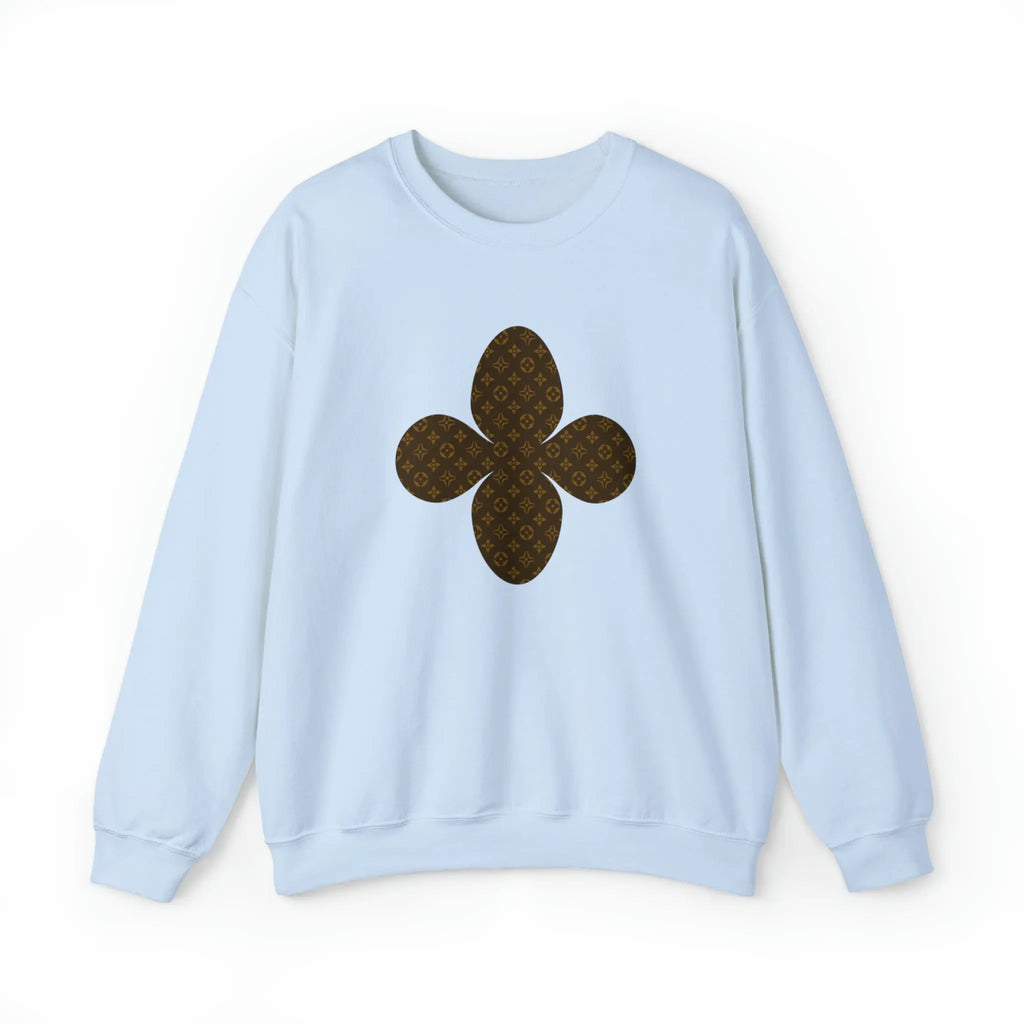  Brown Icons Flower with Sleeve Print Unisex Heavy Blend Hooded Sweatshirt Sweatshirt3XLLightBlue