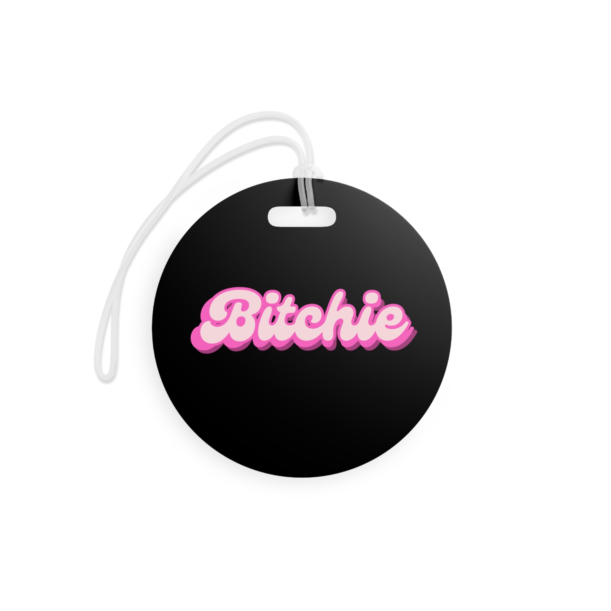  Bitchie (Barbie) Funny Luggage Tag in Black, Barbie Bag Tag, Funny Travel Lover Gift, Gift For Her Luggage TagRoundOnesize