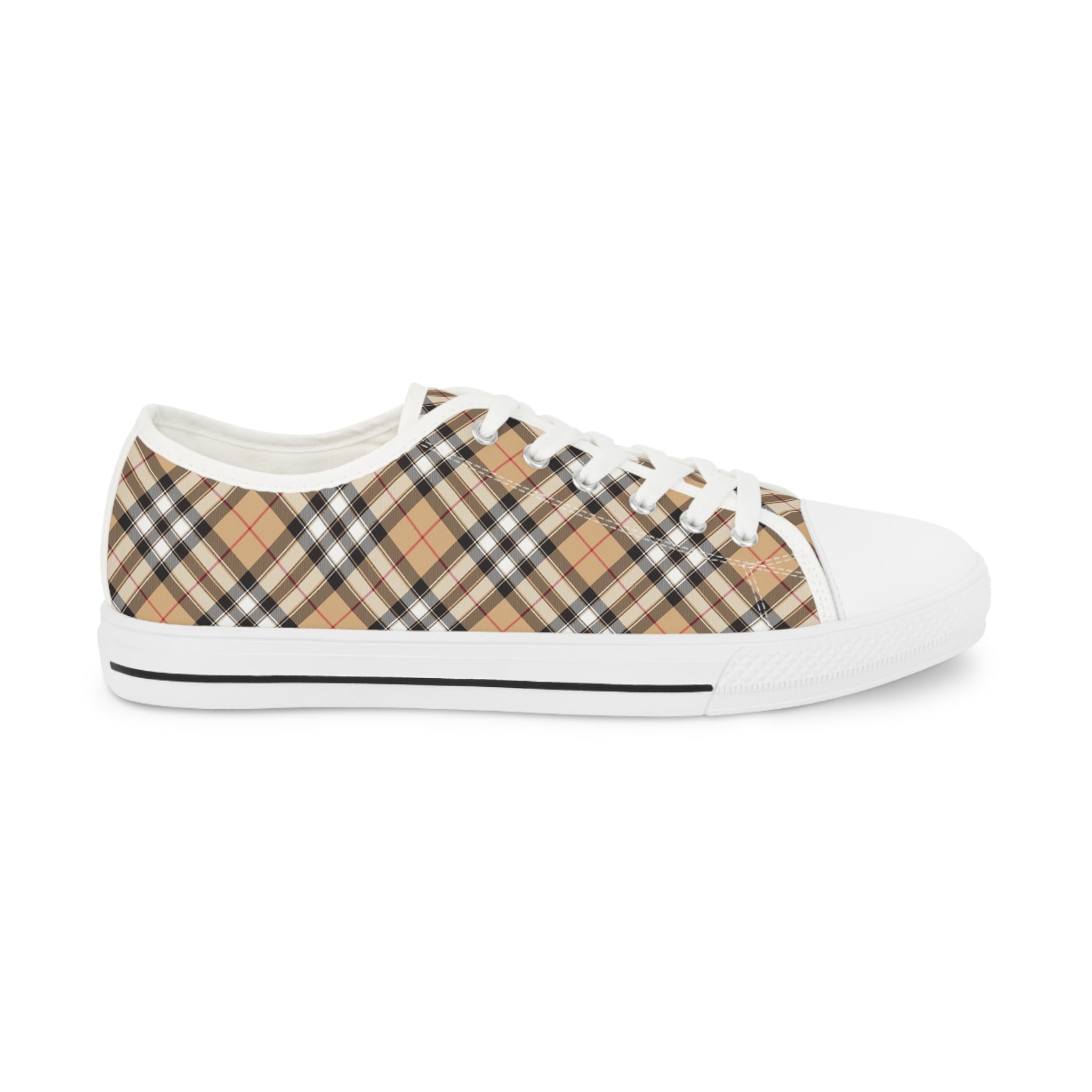 Groove Fashion Collection in Plaid (Red Stripe) Men's Low Top Sneakers