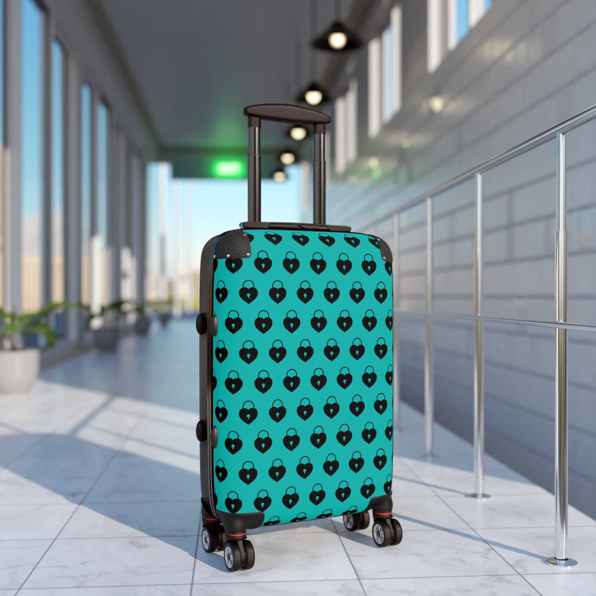 Abby Travel Collection Terrific and Co. (Lock Pattern) Blue Suitcase, Hard Shell Luggage, Rolling Suitcase for Travel, Carry On Bag Bags  The Middle Aged Groove