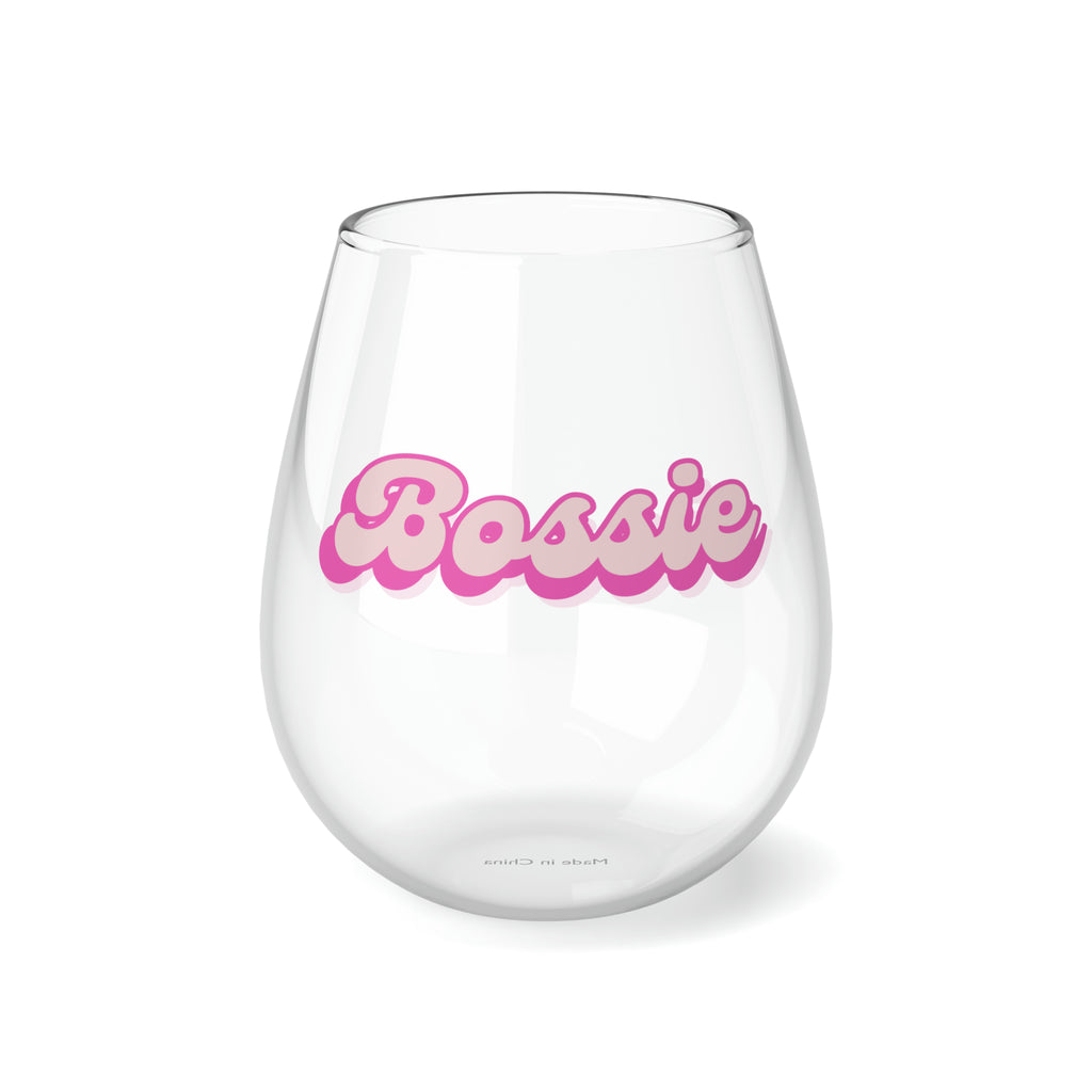  Bossie (Barbie) Funny Stemless Wine Glass 11.75 oz, Wine Glass, Gift for her, Wine Lover Glass Mug11.75oz