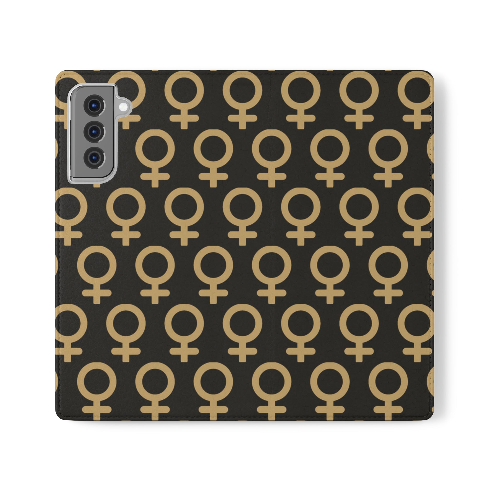 THE FUTURE IS FEMALE (Gold symbol) Feminist Flip Case Phone Case Phone Case Samsung-Galaxy-S21-Plus The Middle Aged Groove