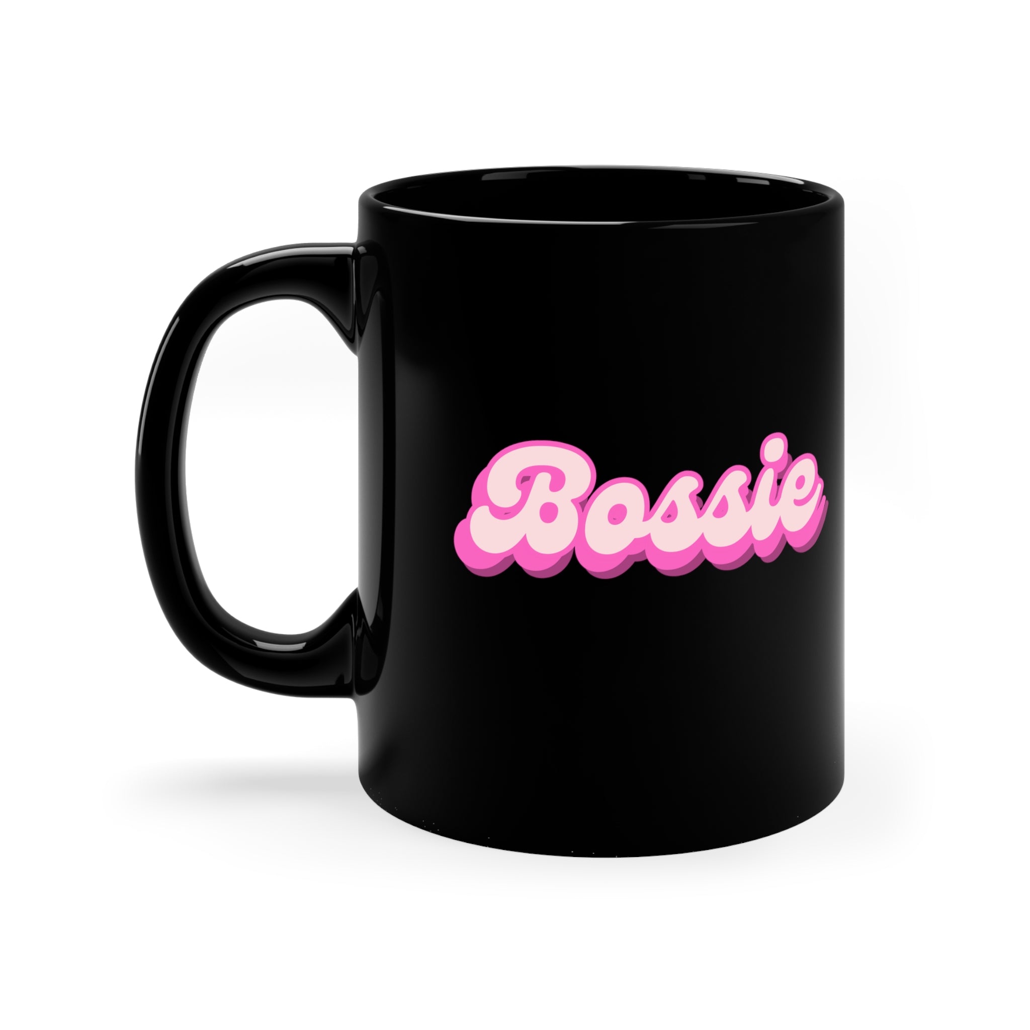 Bossie (Barbie) Funny Female Empowerment Black 11oz Coffee Mug, Coffee Mug for Her, Gift For Her