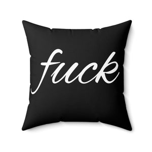  FUCK (Black) Spun Polyester Square Pillow, Graphic Pillow, Home Decor Home Decor20×20