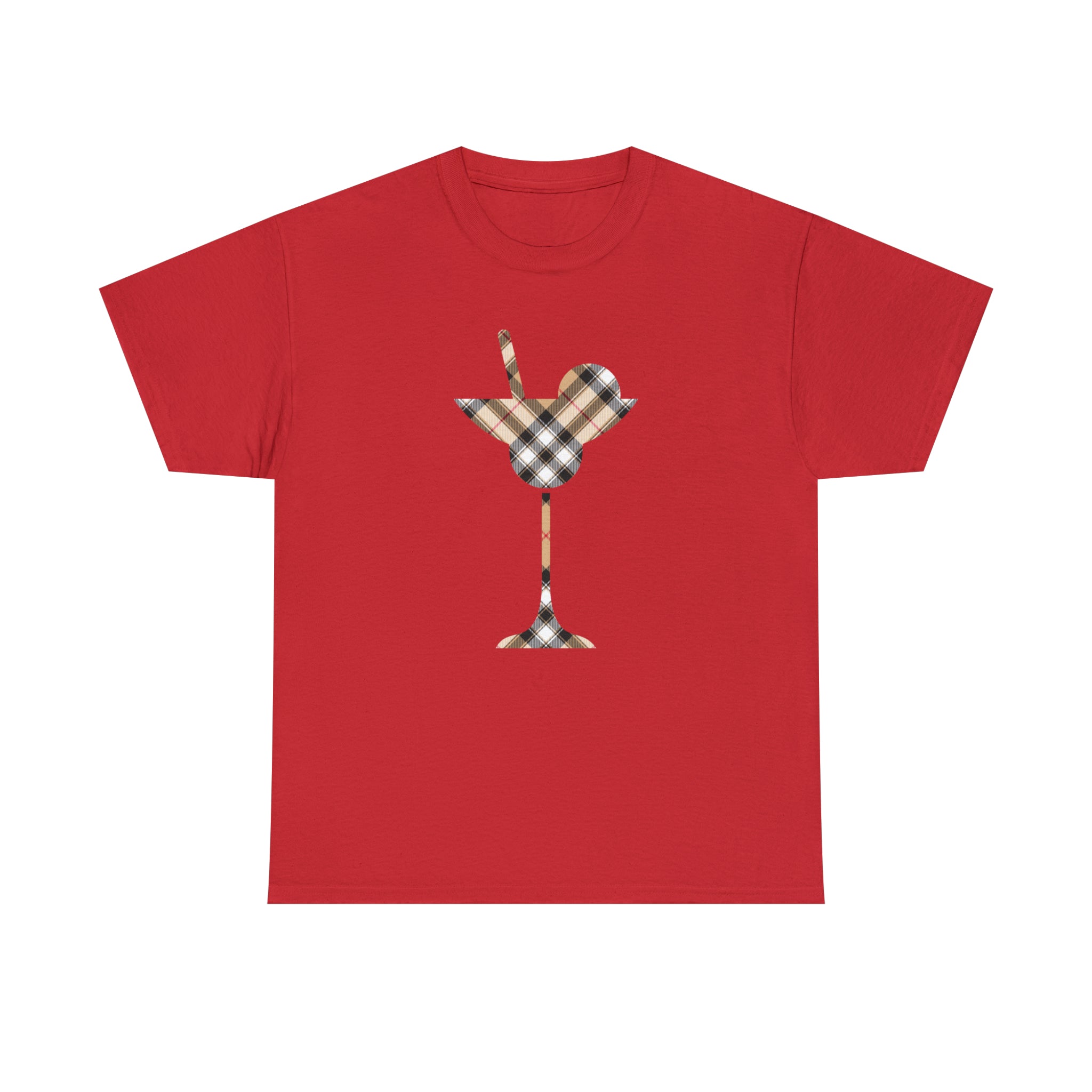 Groove Collection Red Stripe Plaid (Cocktail) Unisex Relaxed Fit Heavy Cotton Tee