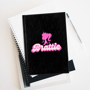 "Brattie" Silhouette Journal - Ruled Line (Black), Lined Notebook, Gratitude Journal