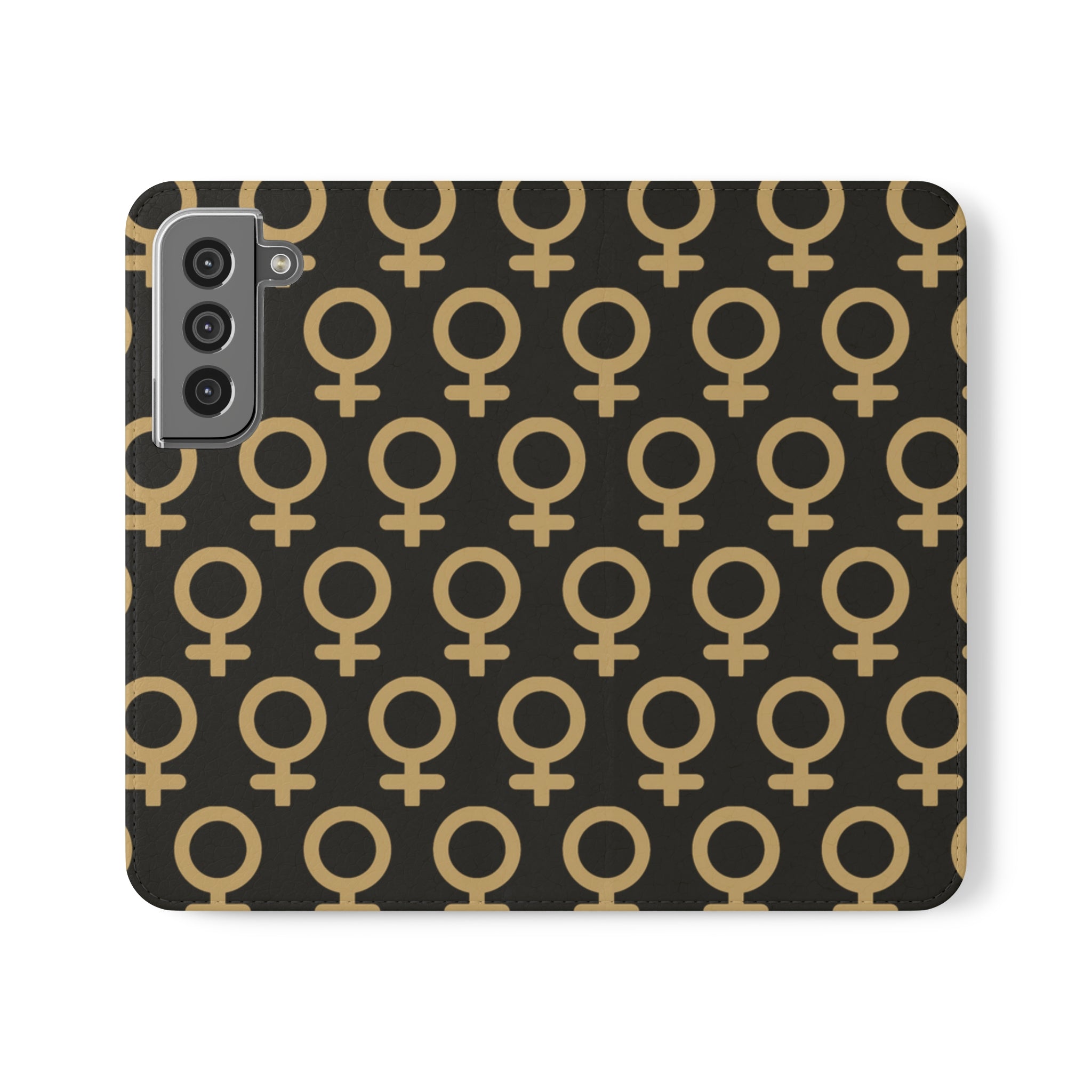 THE FUTURE IS FEMALE (Gold symbol) Feminist Flip Case Phone Case Phone Case Samsung-Galaxy-S22 The Middle Aged Groove