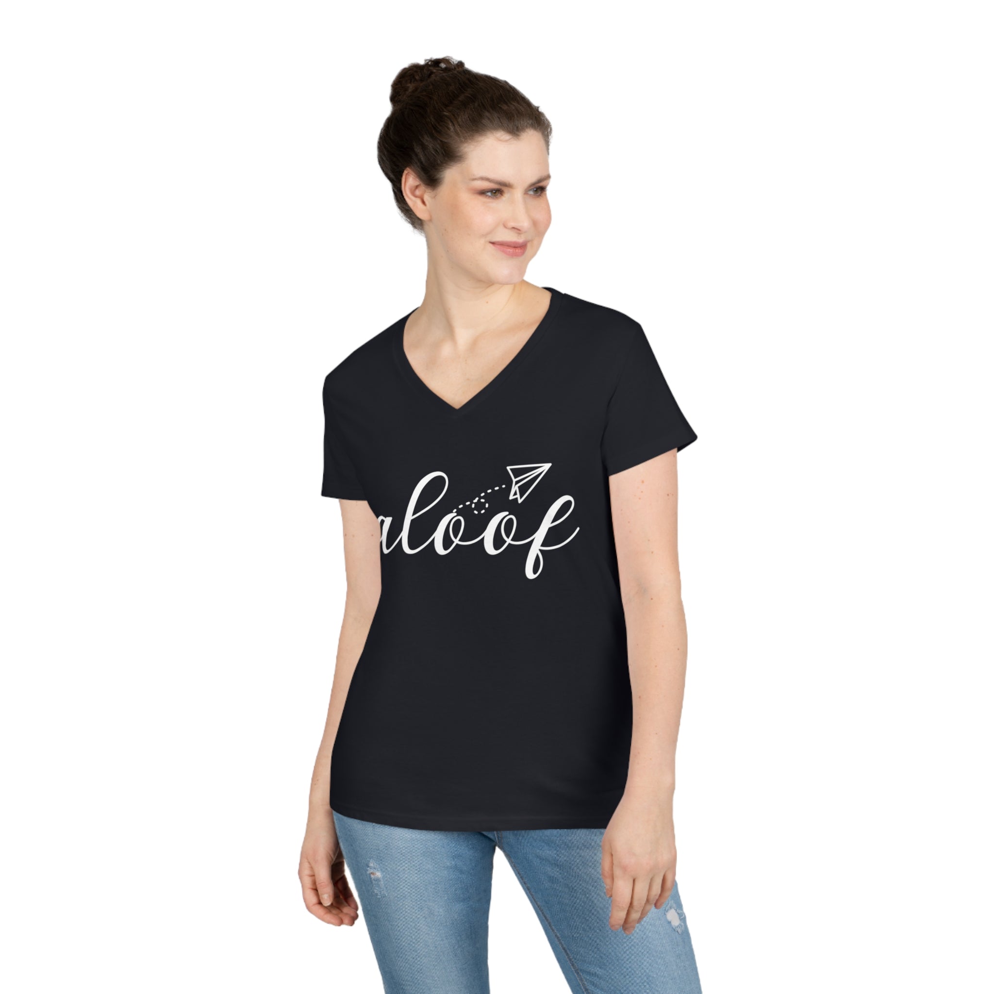  ALOOF Empowerment Women's V Neck T-shirt, Feminist Graphic Tee, Cute Women's T-shirt V-neck