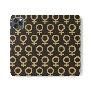 THE FUTURE IS FEMALE (Gold symbol) Feminist Flip Case Phone Case Phone Case iPhone-11-Pro-Max The Middle Aged Groove